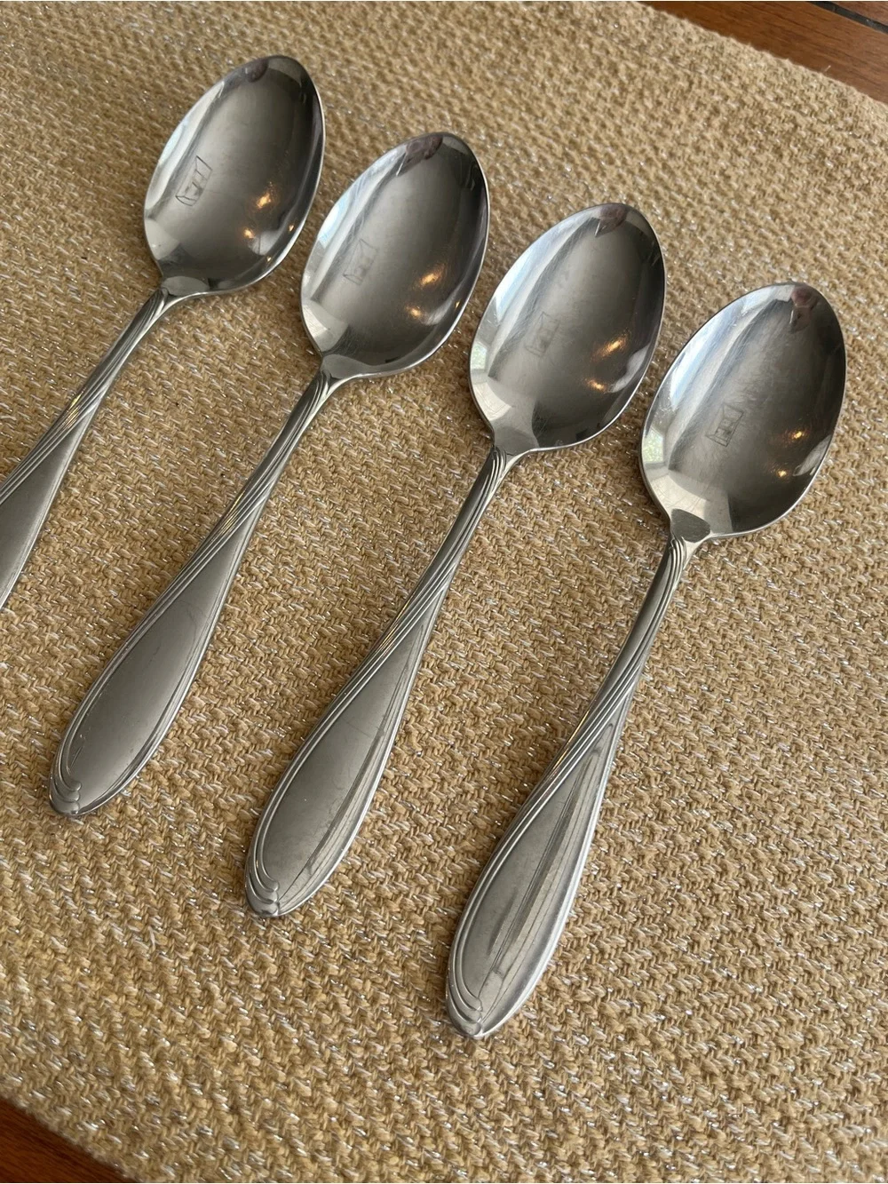 Oneida CAMBER CRESTA Windswept Scroll Stainless Flatware - Soup Spoons (4)